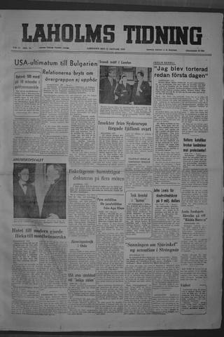 Förstasidan, Lördag 21 januari 1950
