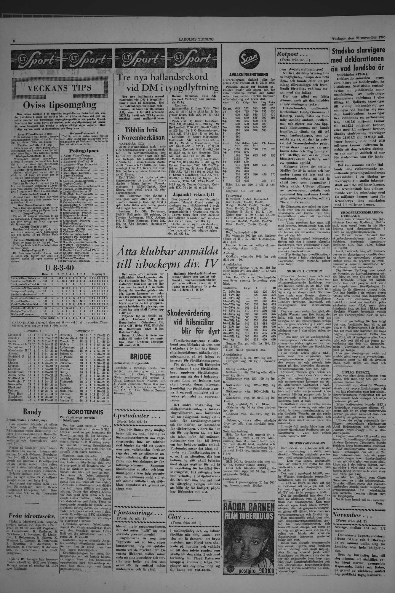 Laholms Tidning Tisdag 23 november 1965, sida 6