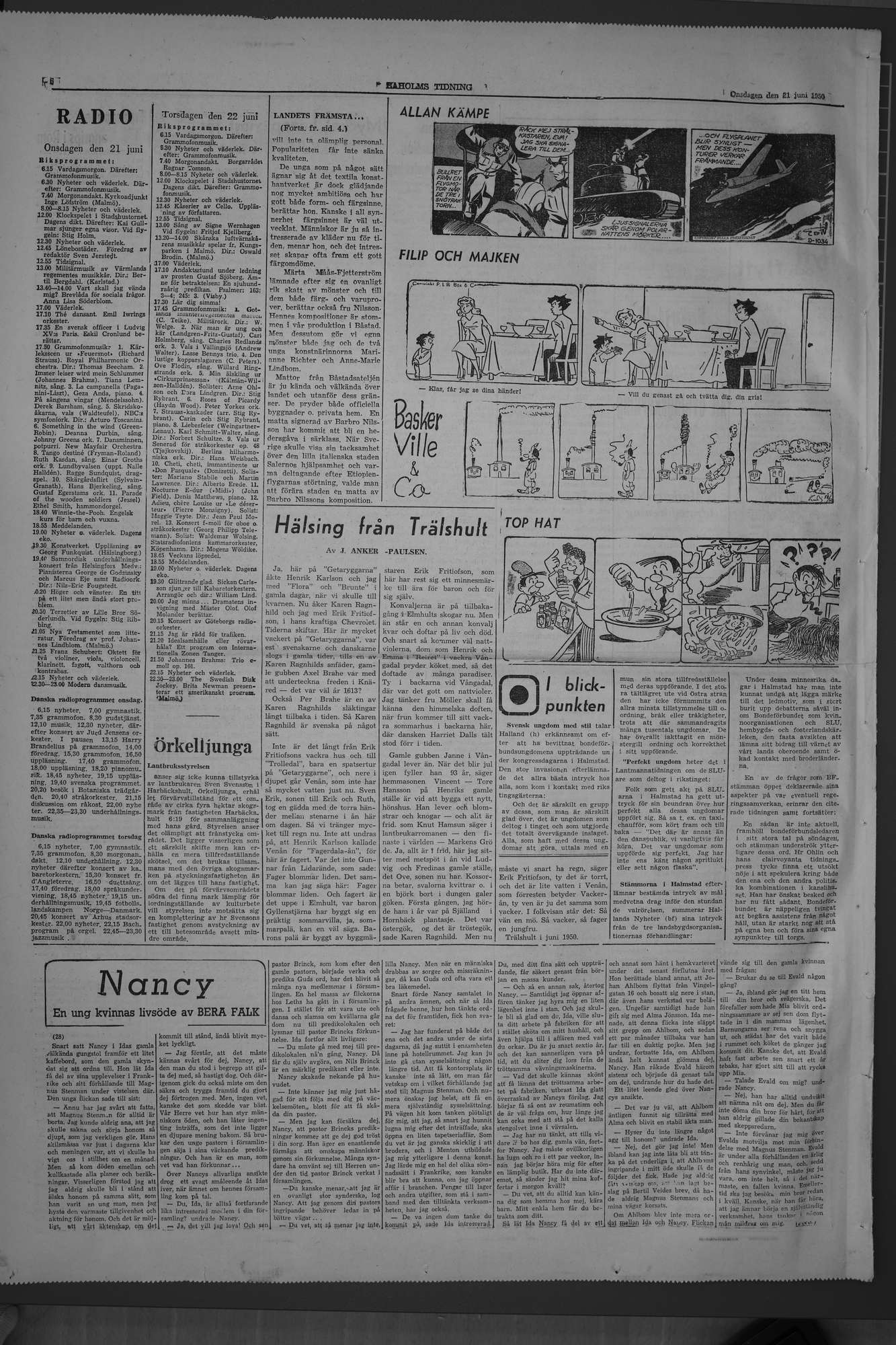 Laholms Tidning Onsdag 21 juni 1950, sida 6