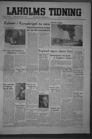 Förstasidan, Tisdag 21 november 1950