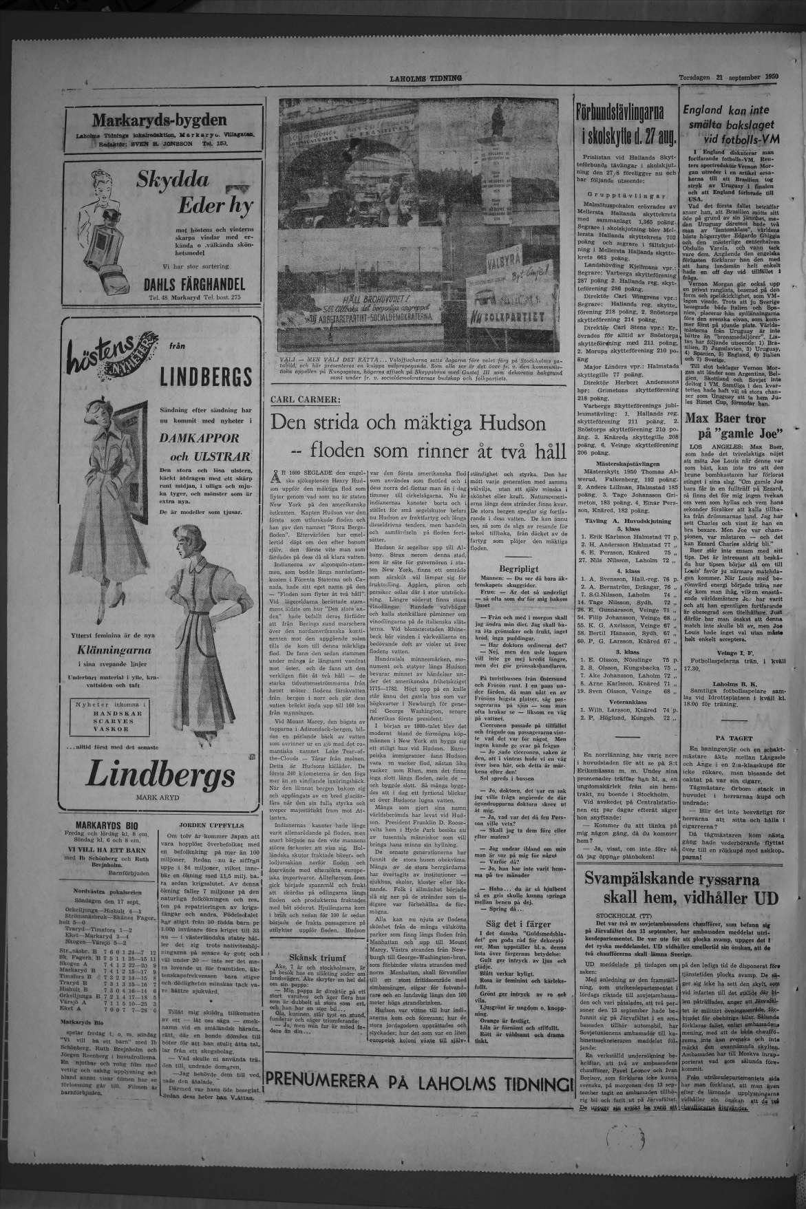 Laholms Tidning Torsdag 21 september 1950, sida 4