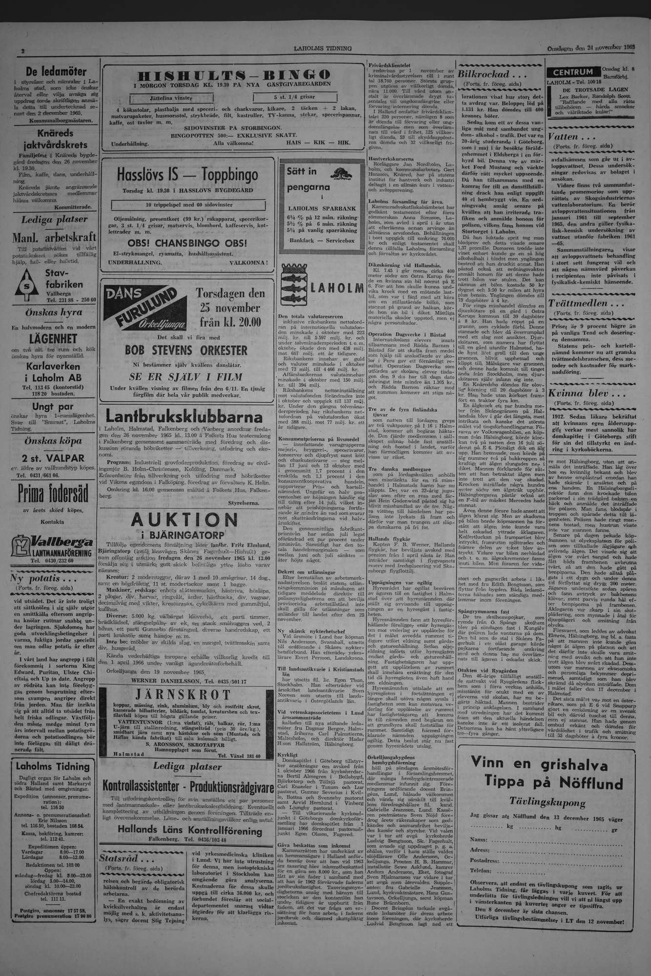 Laholms Tidning Onsdag 24 november 1965, sida 2