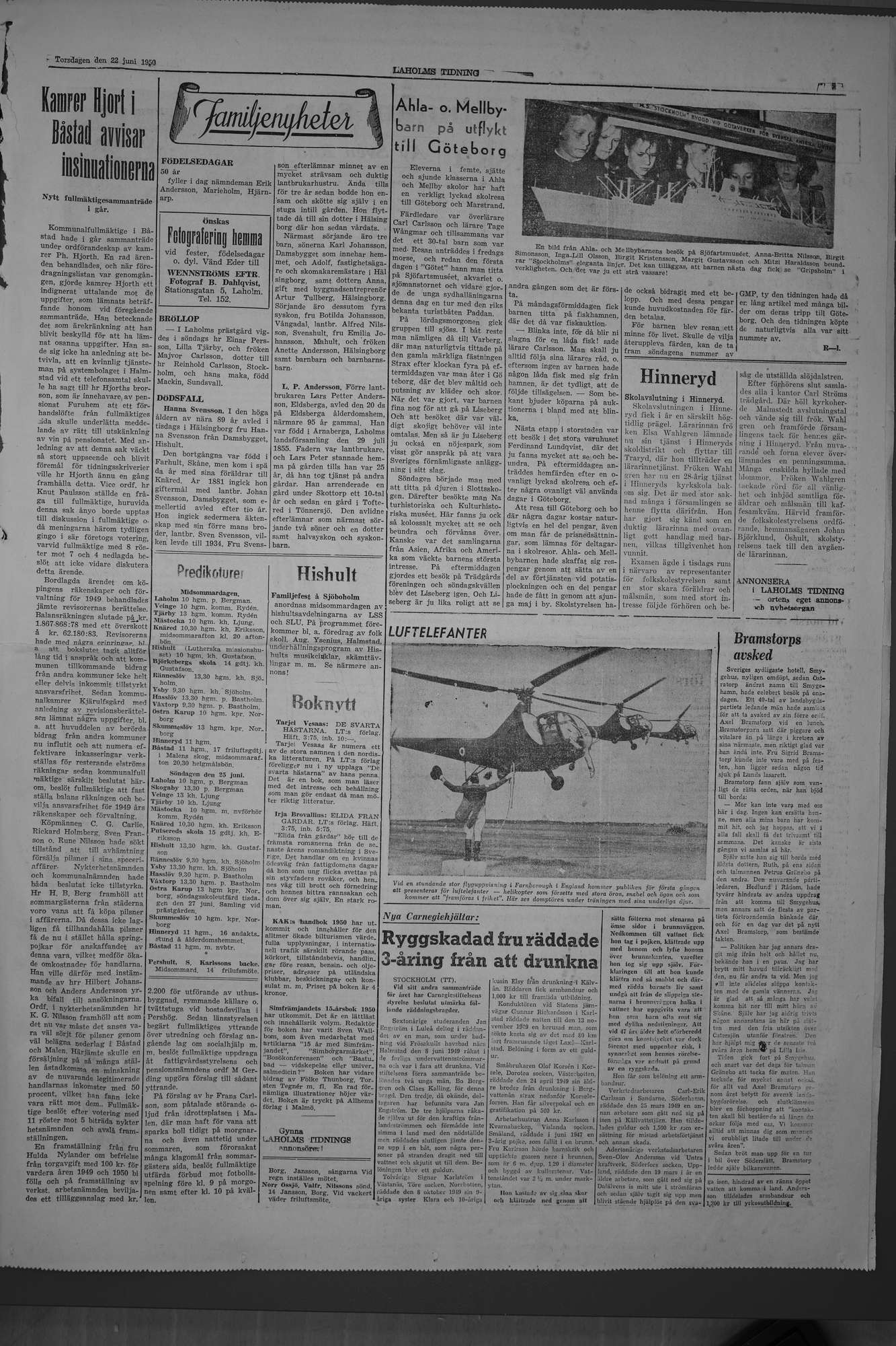 Laholms Tidning Torsdag 22 juni 1950, sida 5