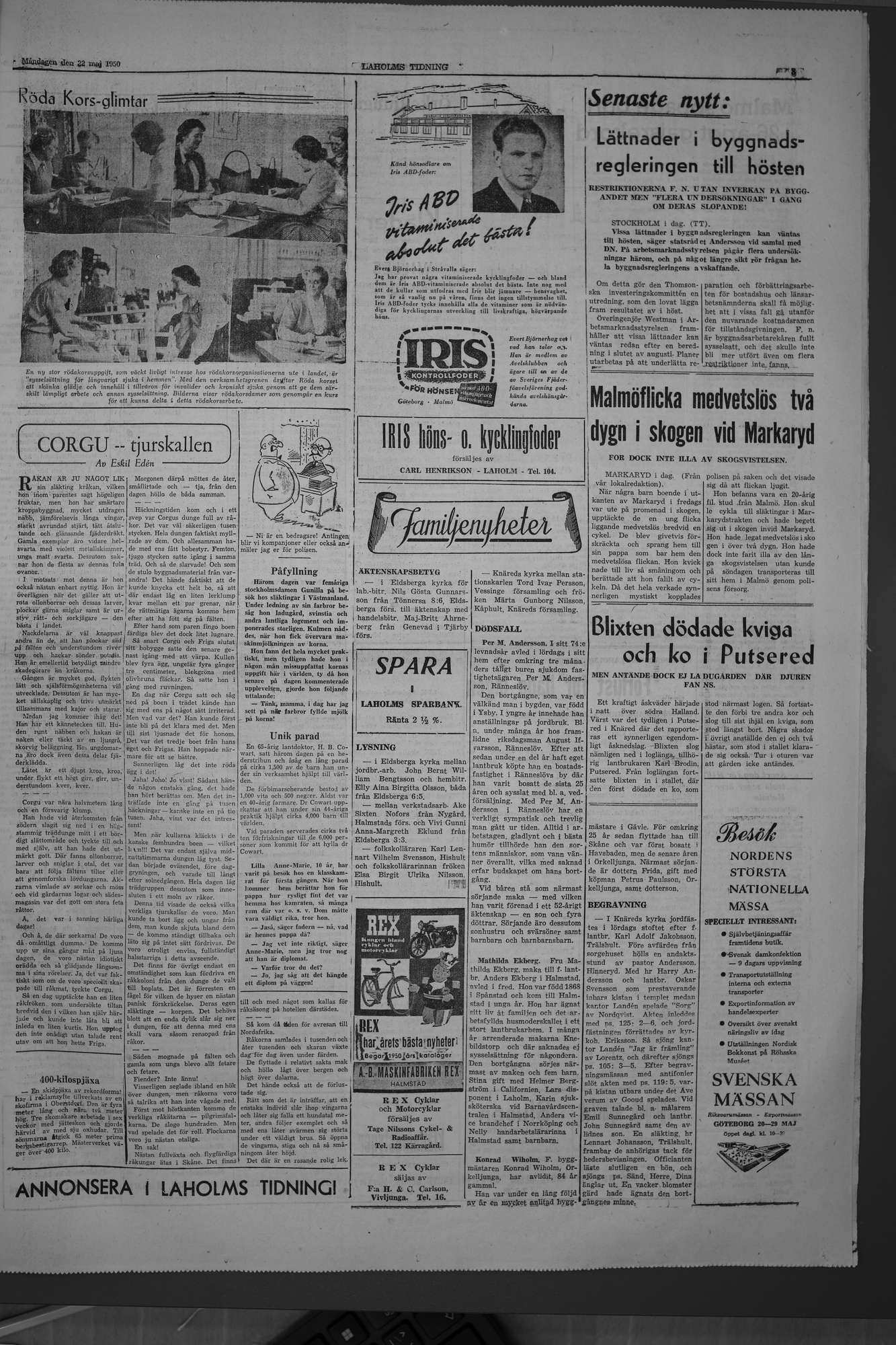 Laholms Tidning Måndag 22 maj 1950, sida 3