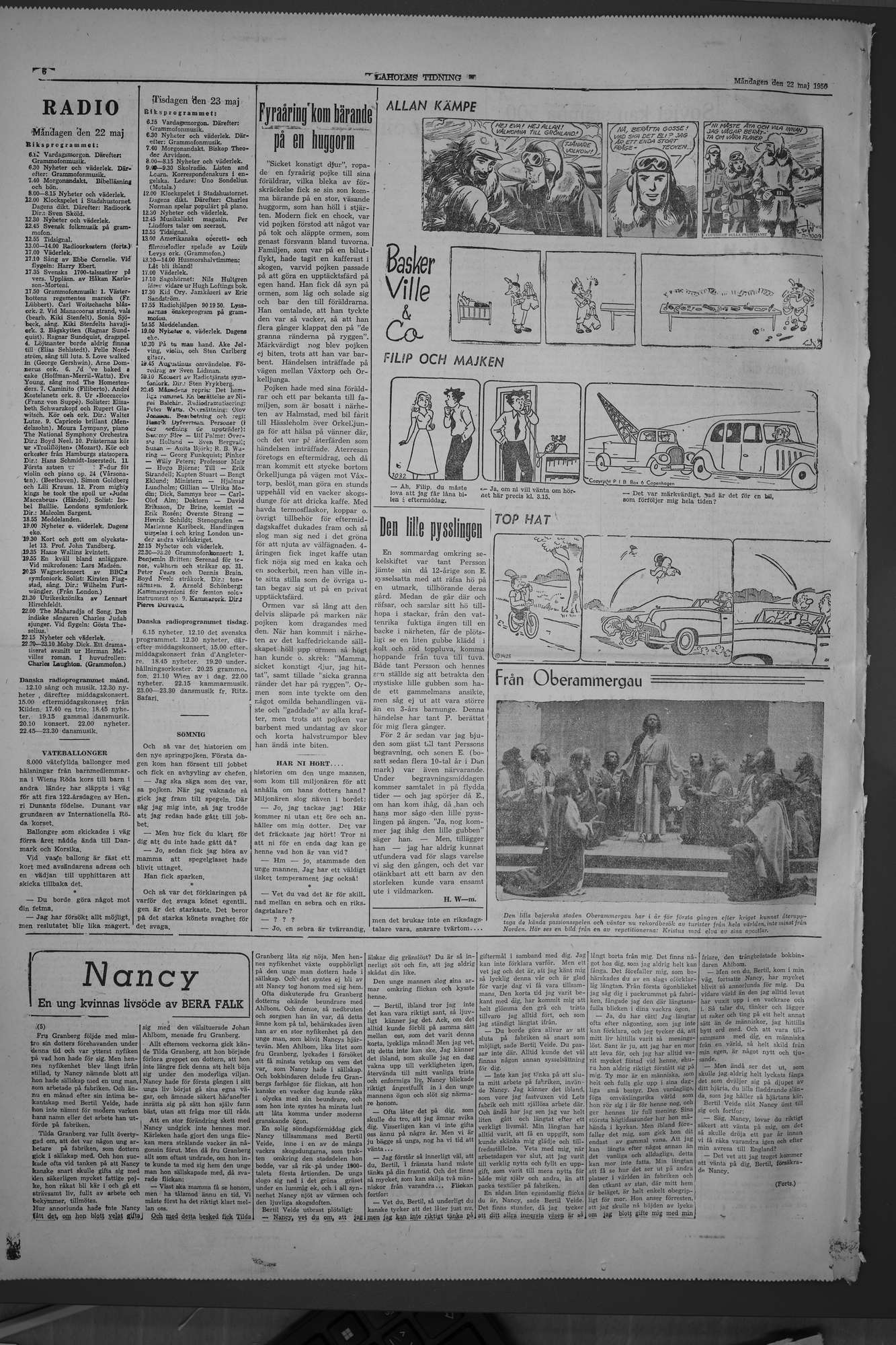 Laholms Tidning Måndag 22 maj 1950, sida 6