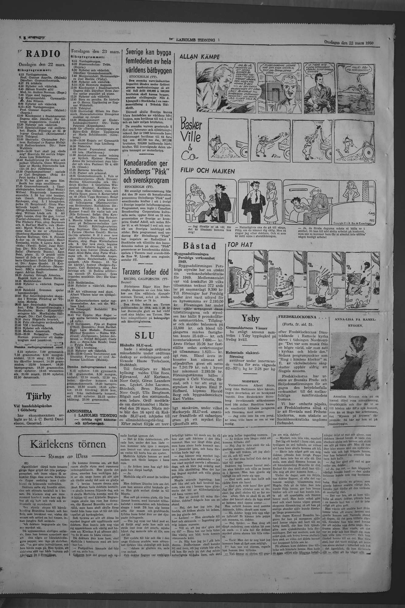 Laholms Tidning Onsdag 22 mars 1950, sida 6