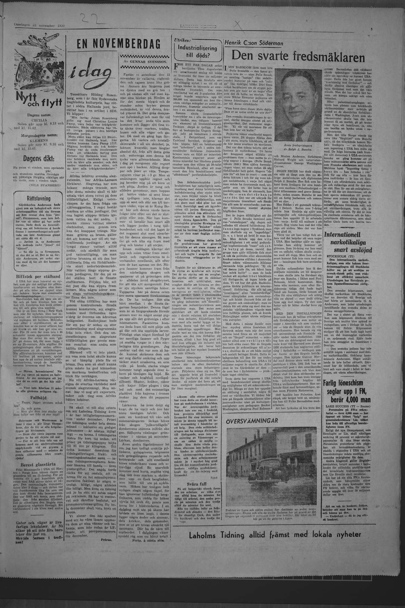 Laholms Tidning Onsdag 22 november 1950, sida 5