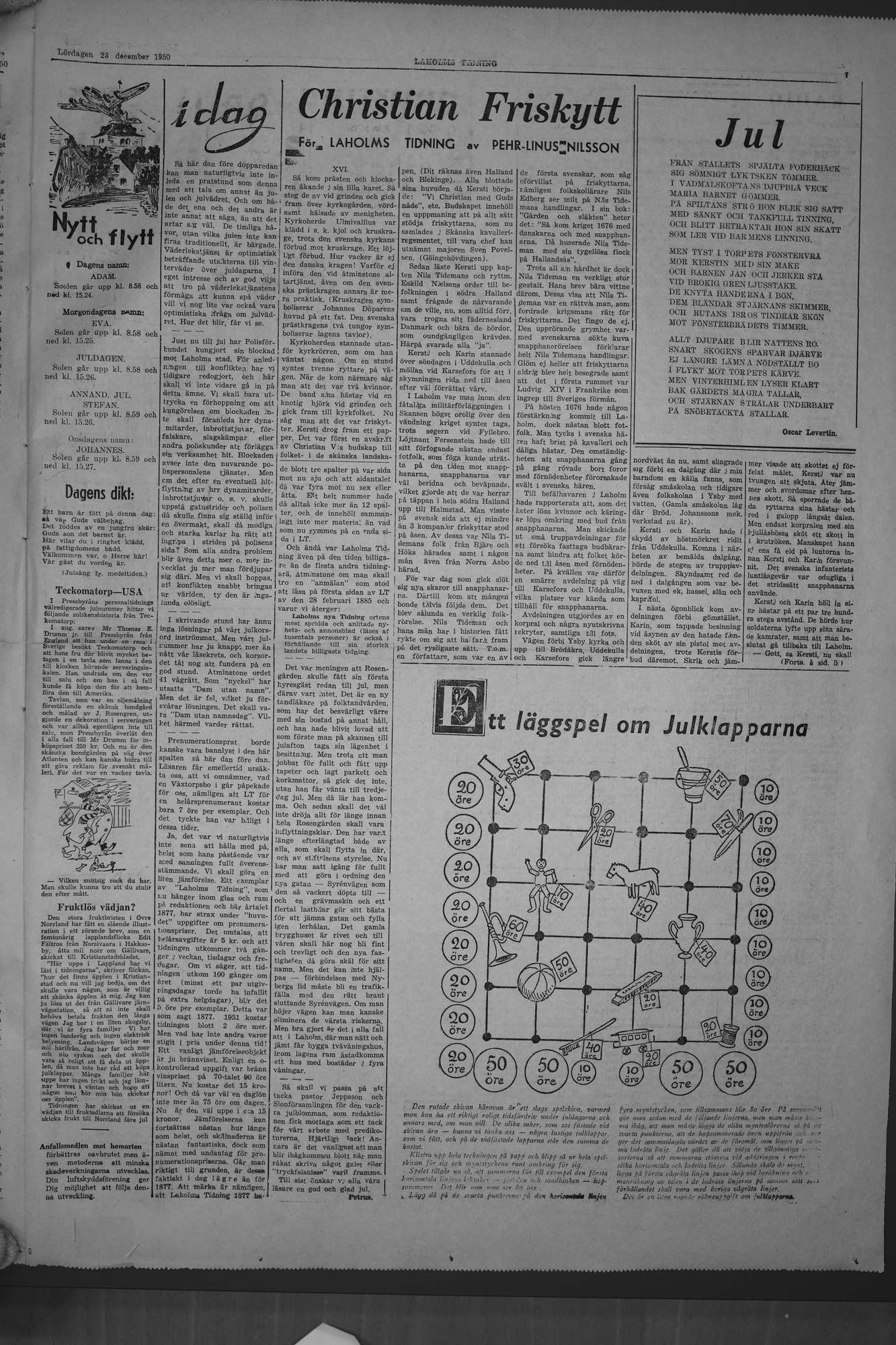 Laholms Tidning Lördag 23 december 1950, sida 7