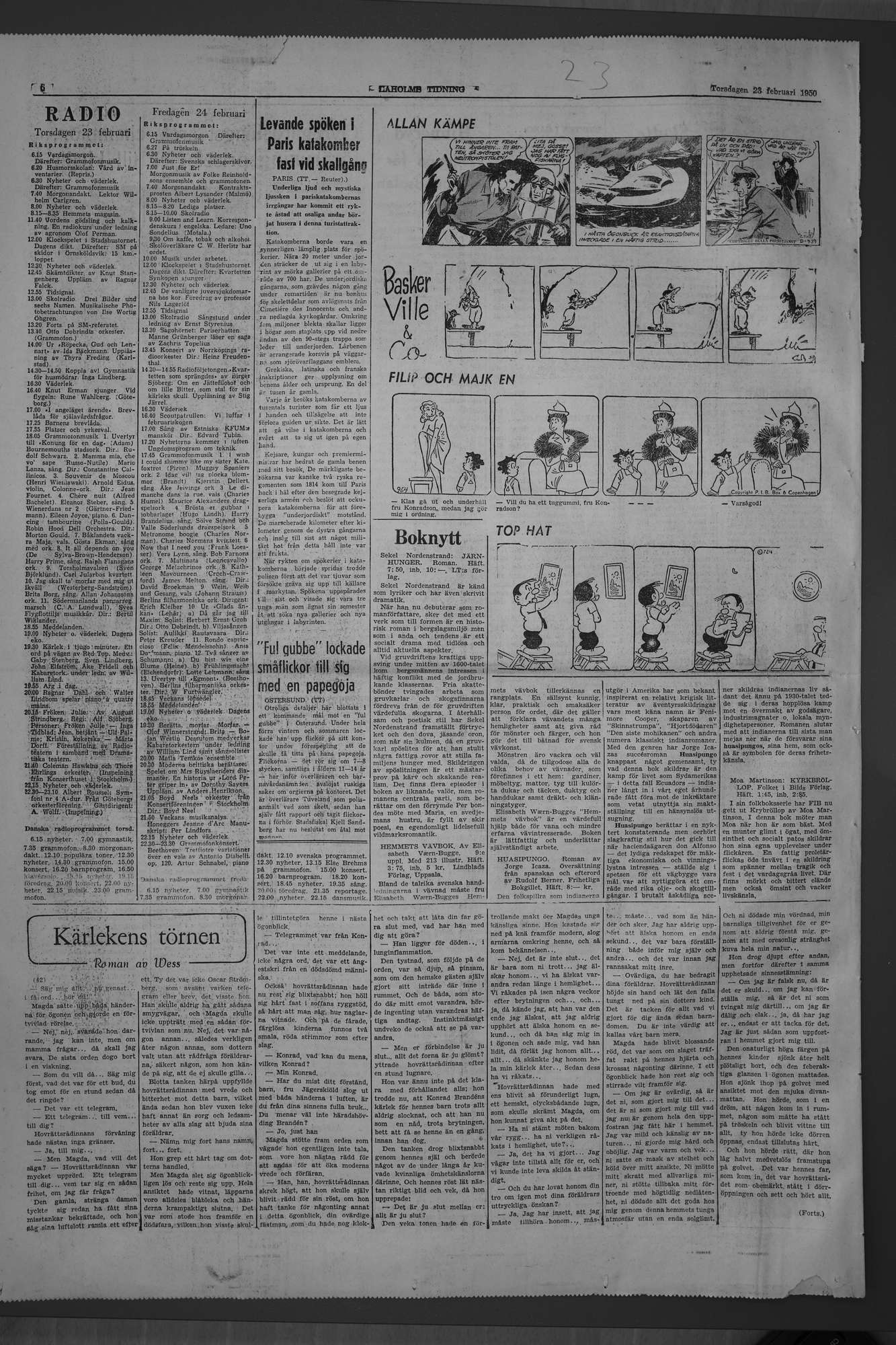 Laholms Tidning Torsdag 23 februari 1950, sida 6