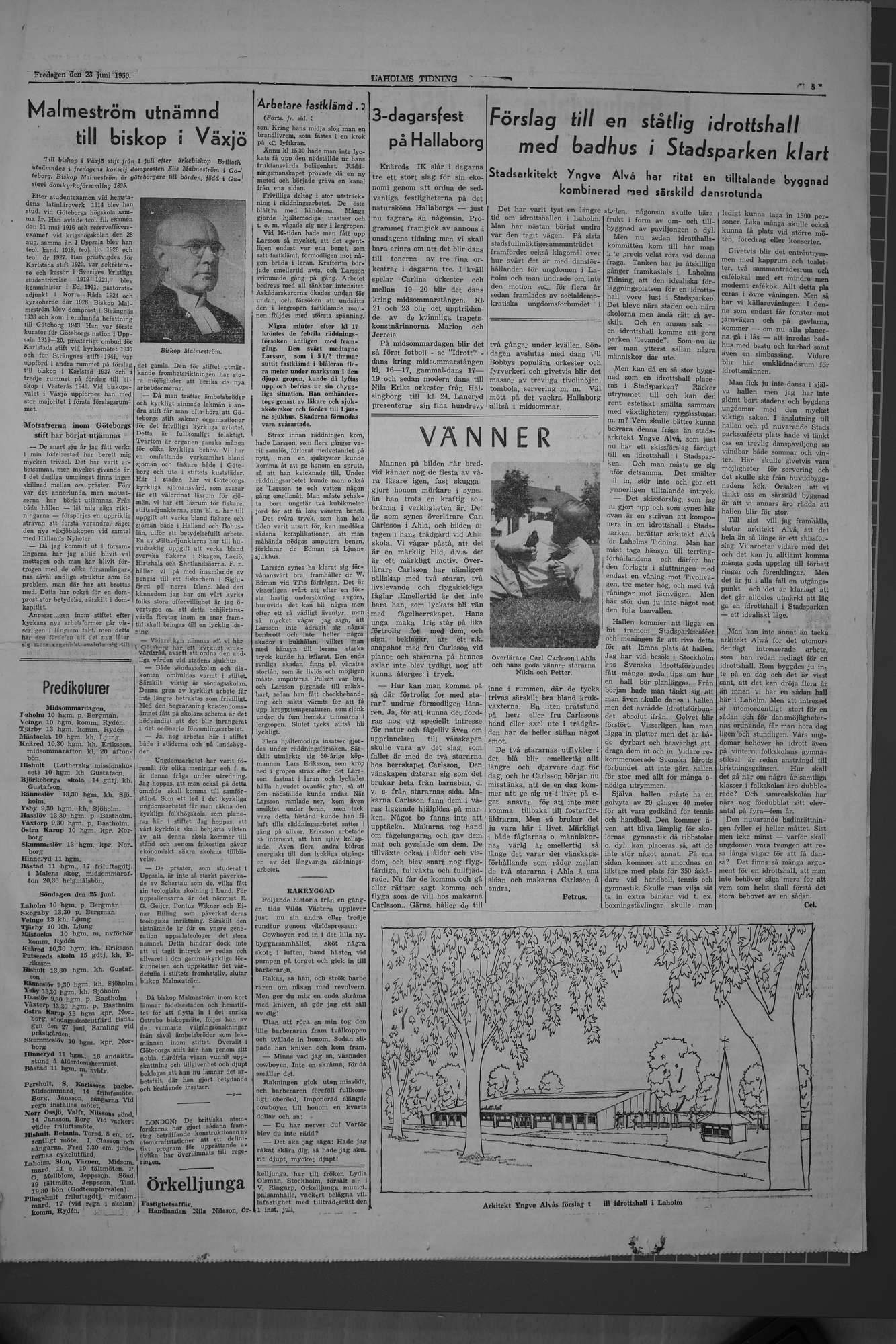 Laholms Tidning Fredag 23 juni 1950, sida 5