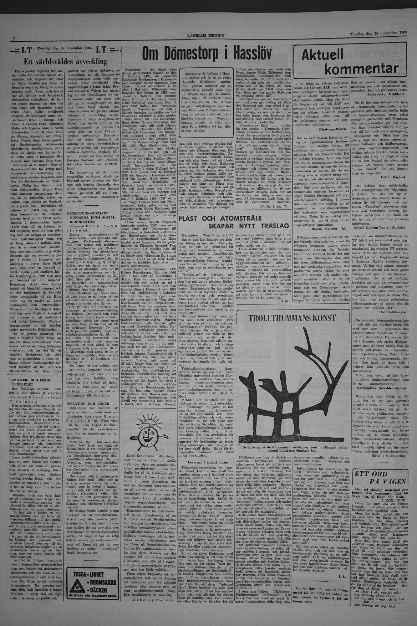 Laholms Tidning Torsdag 25 november 1965, sida 4