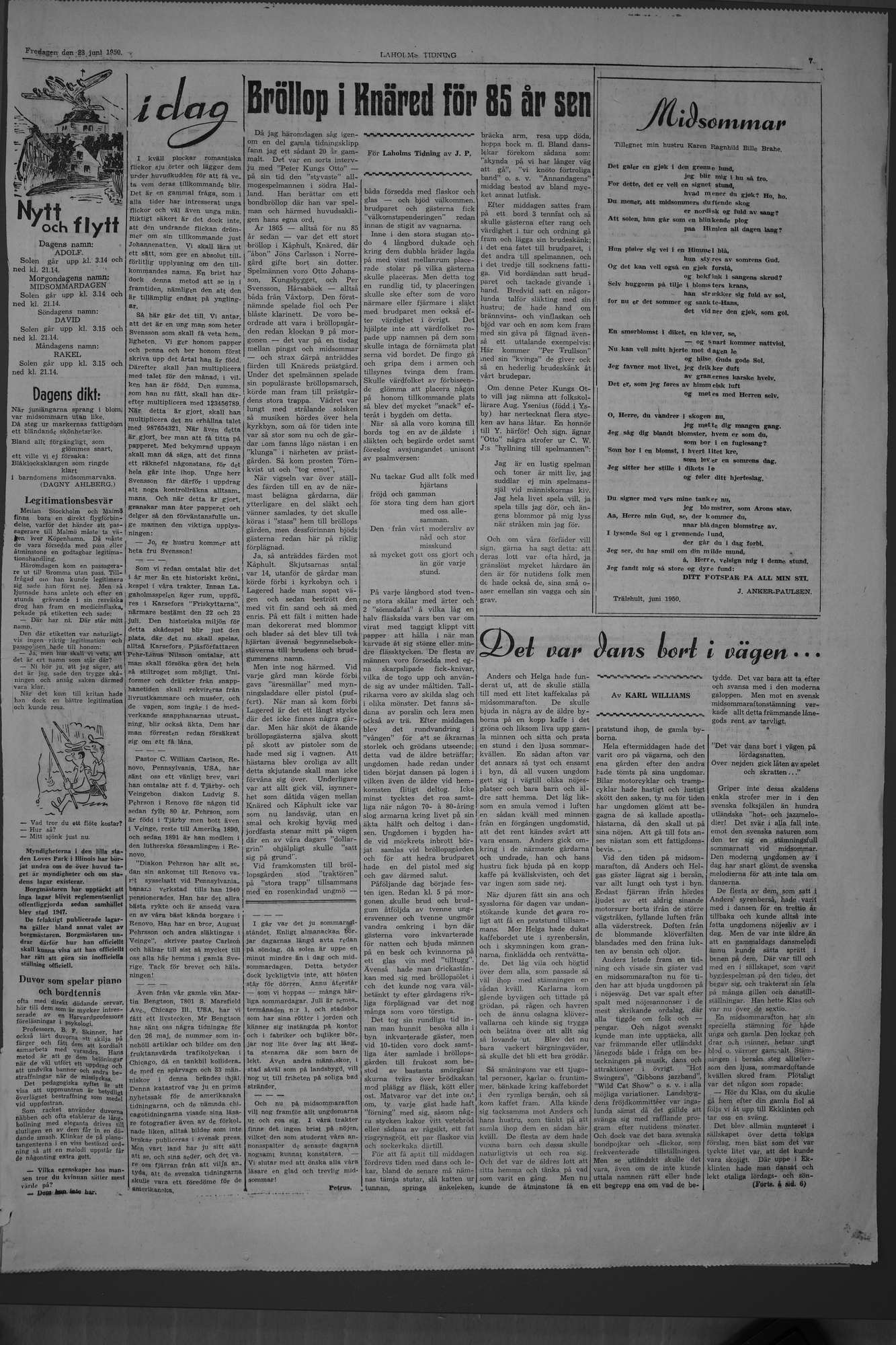 Laholms Tidning Fredag 23 juni 1950, sida 7
