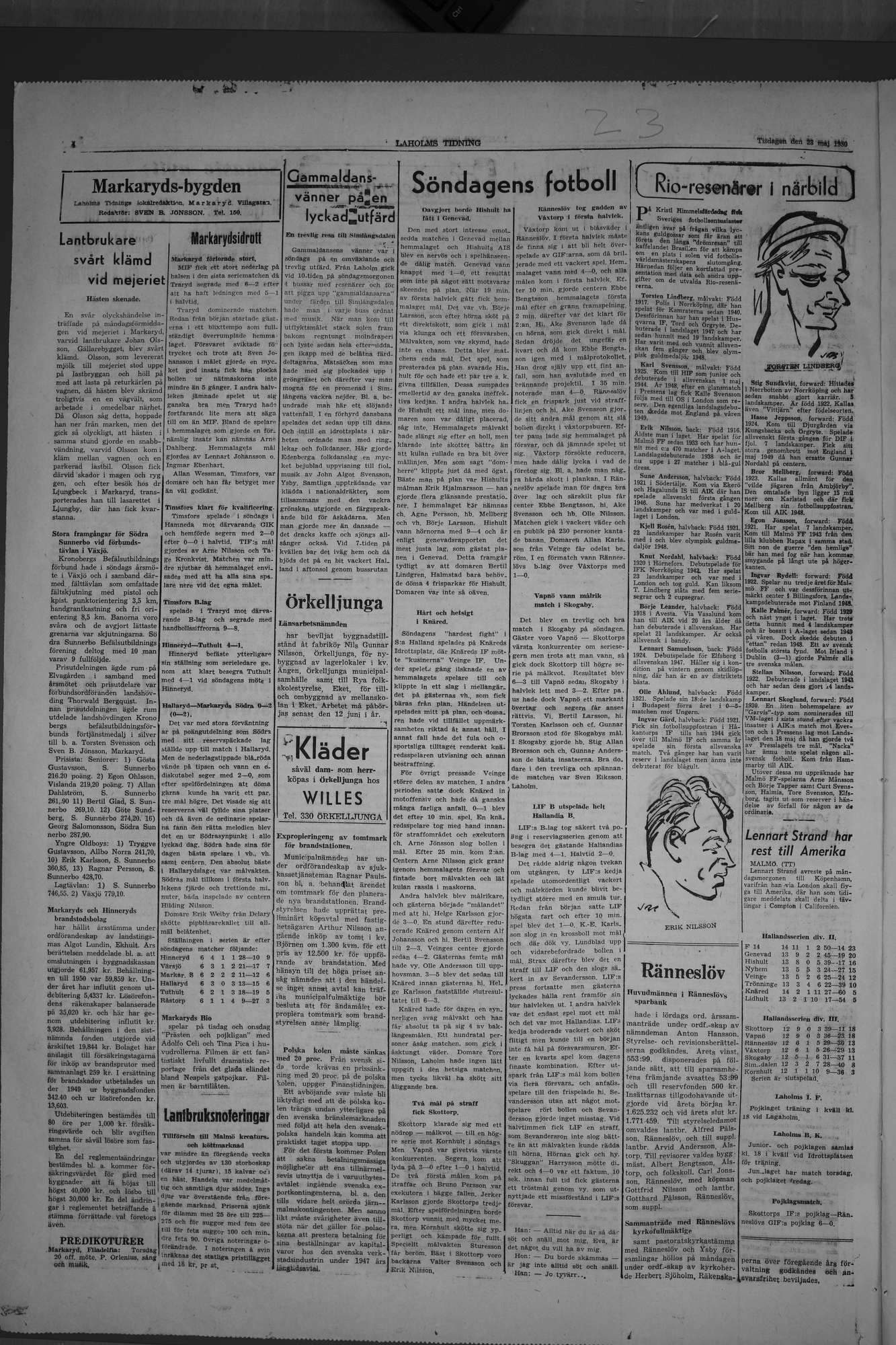 Laholms Tidning Tisdag 23 maj 1950, sida 4