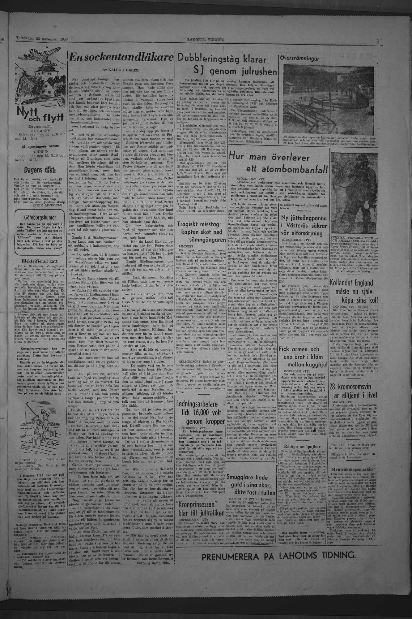 Laholms Tidning Torsdag 23 november 1950, sida 5