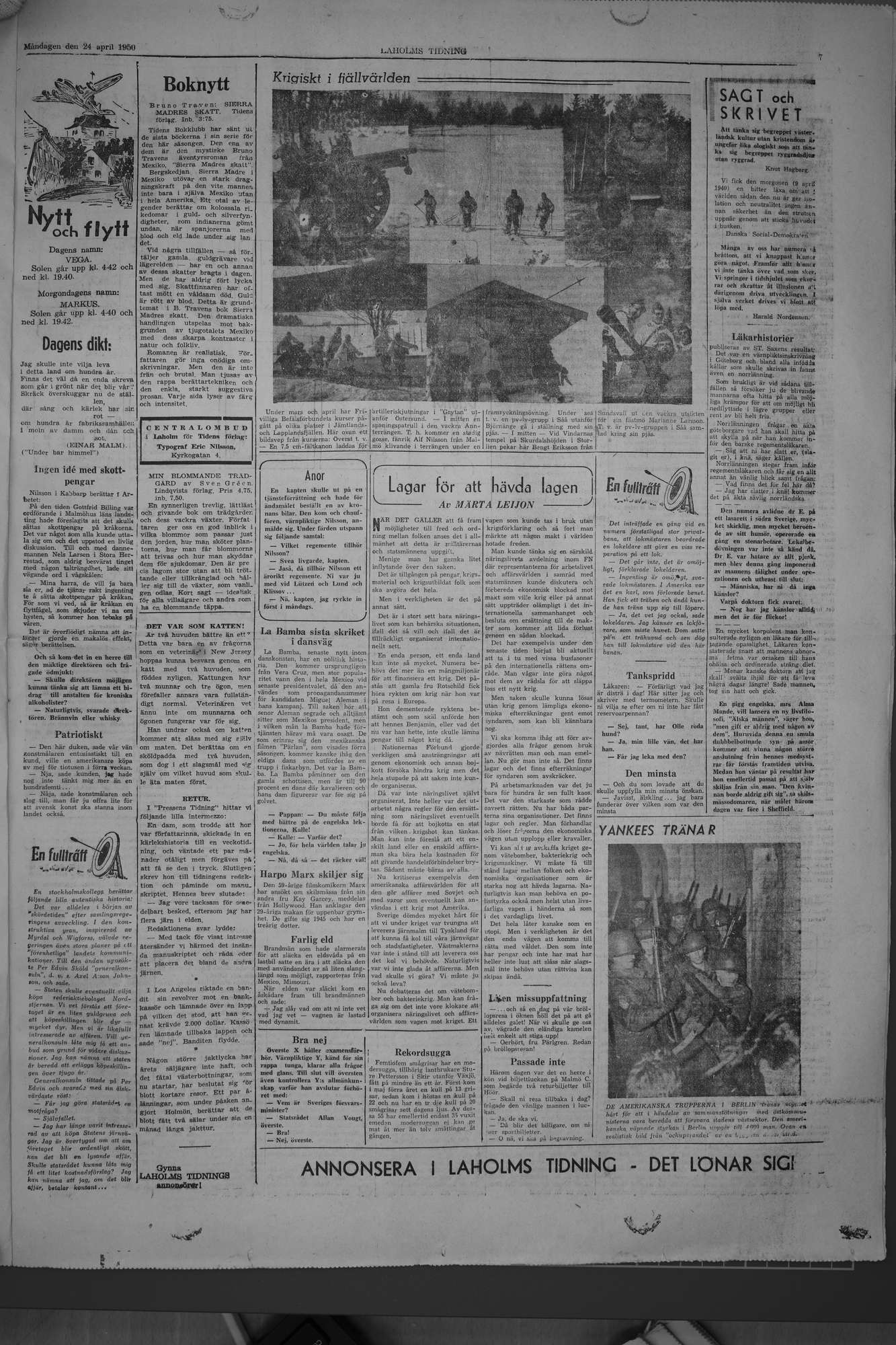 Laholms Tidning Måndag 24 april 1950, sida 7