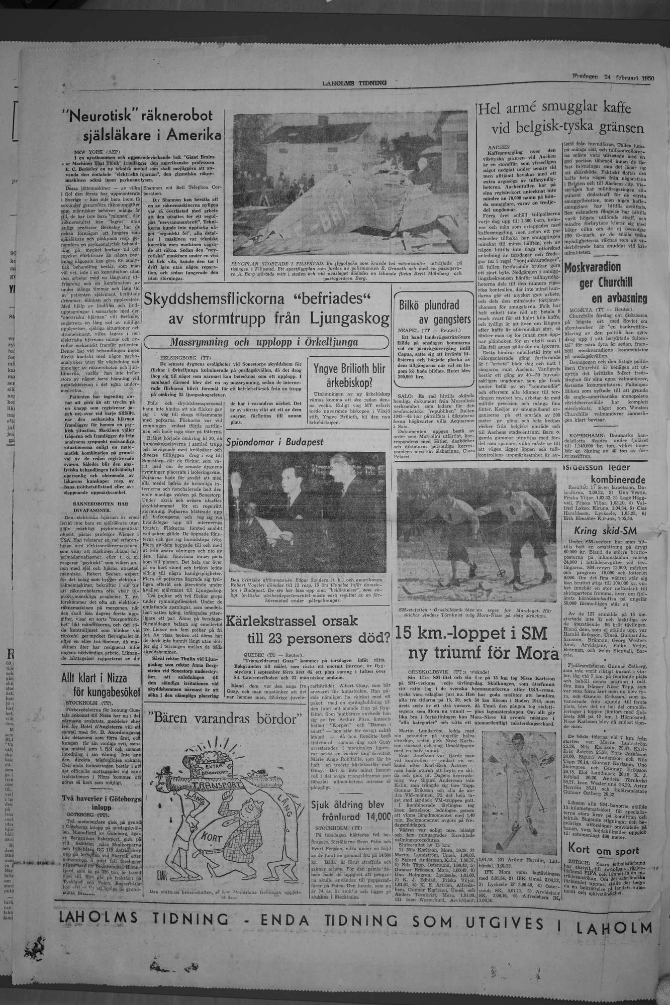 Laholms Tidning Fredag 24 februari 1950, sida 6