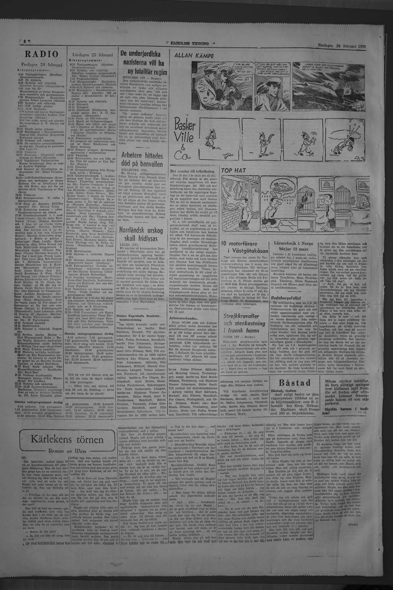 Laholms Tidning Fredag 24 februari 1950, sida 8