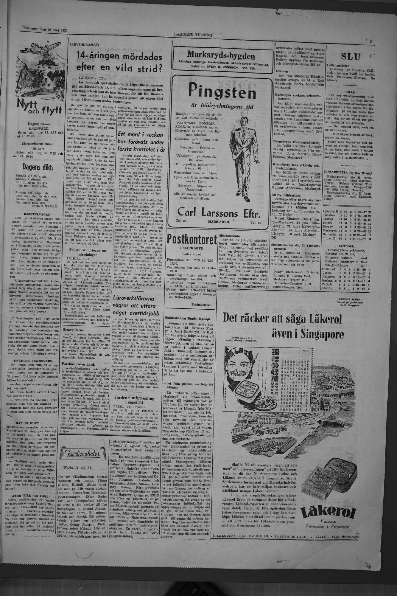 Laholms Tidning Onsdag 24 maj 1950, sida 5