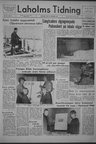 Förstasidan, Fredag 26 november 1965
