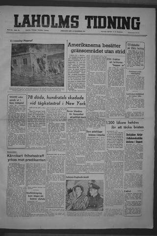 Förstasidan, Fredag 24 november 1950