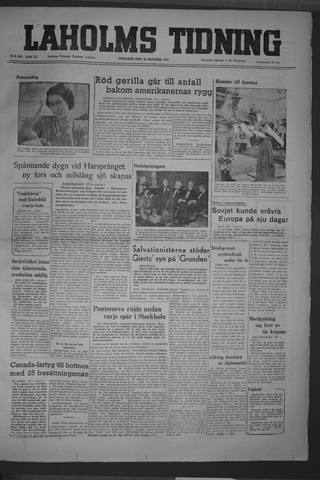 Förstasidan, Tisdag 24 oktober 1950