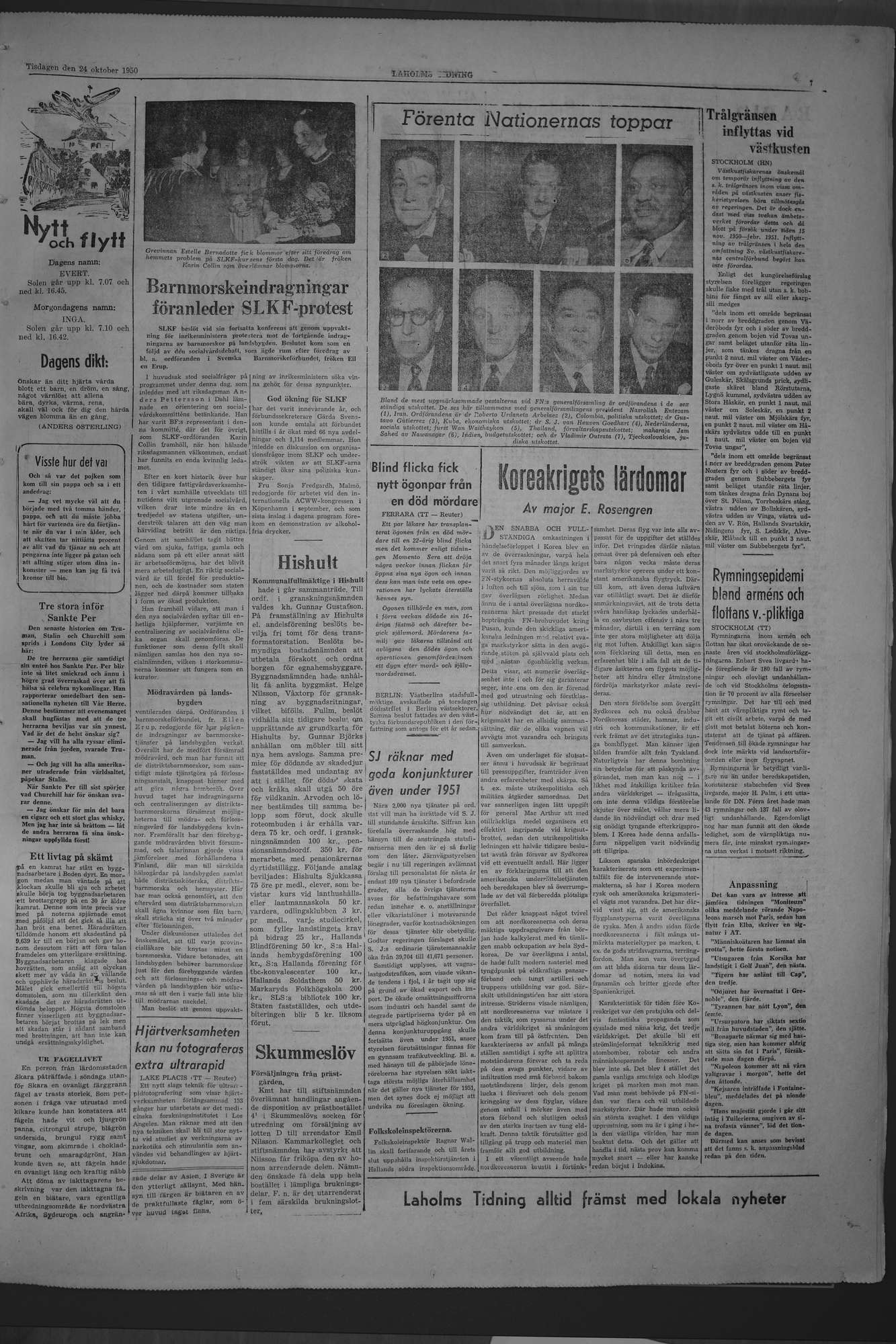 Laholms Tidning Tisdag 24 oktober 1950, sida 7