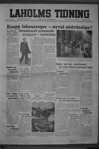 Förstasidan, Lördag 25 februari 1950