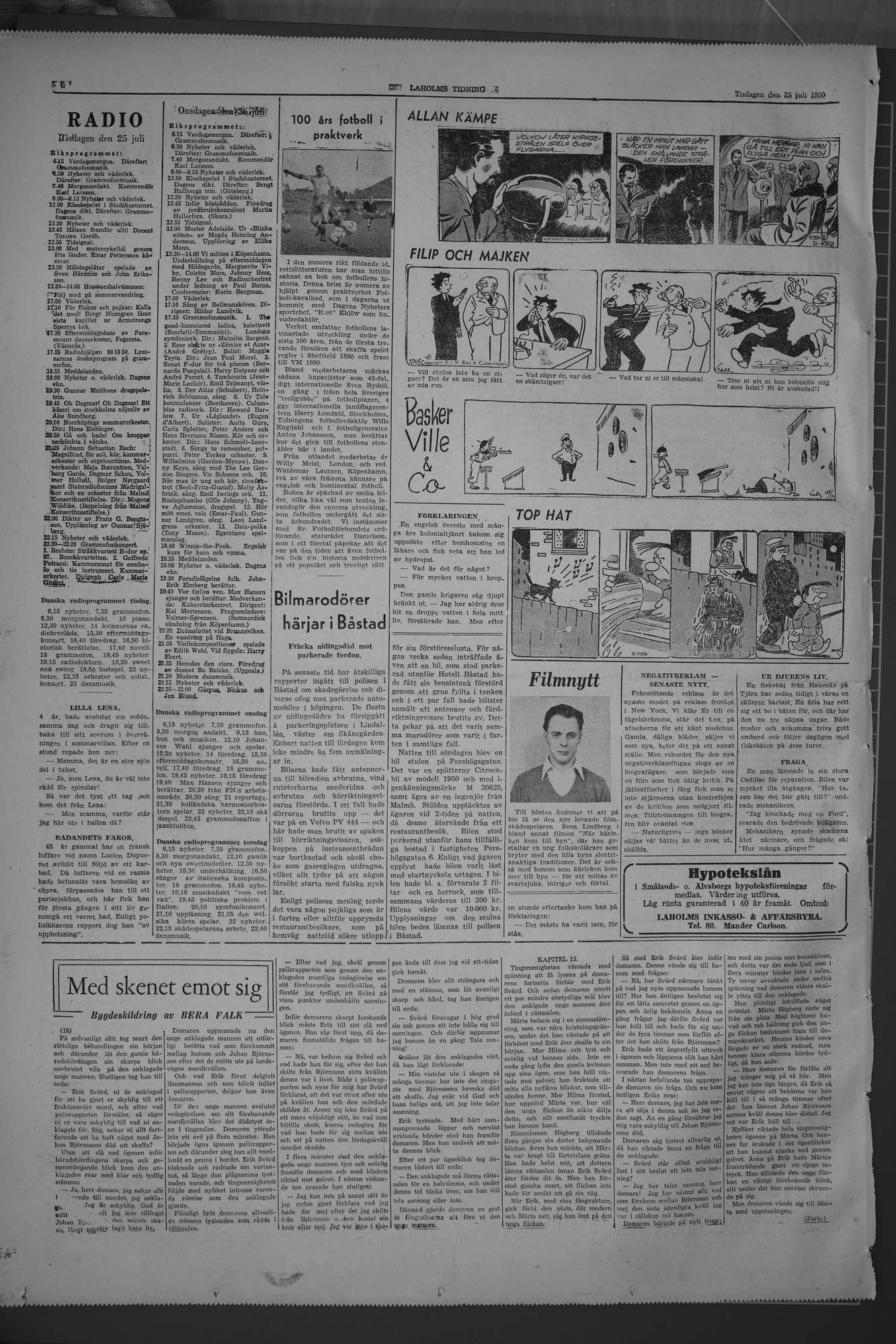 Laholms Tidning Tisdag 25 juli 1950, sida 6