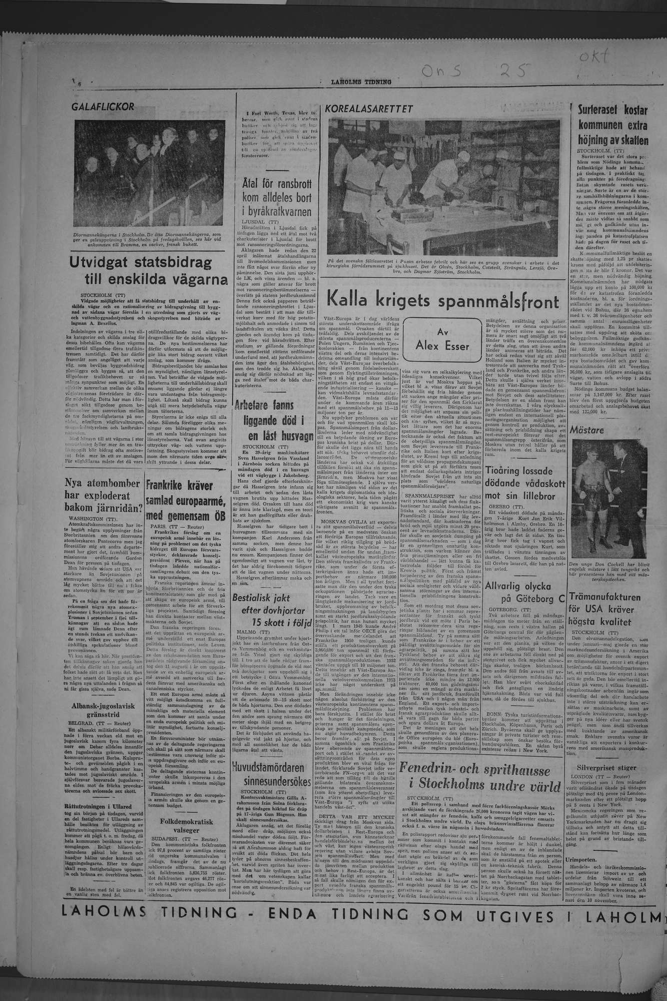 Laholms Tidning Onsdag 25 oktober 1950, sida 6
