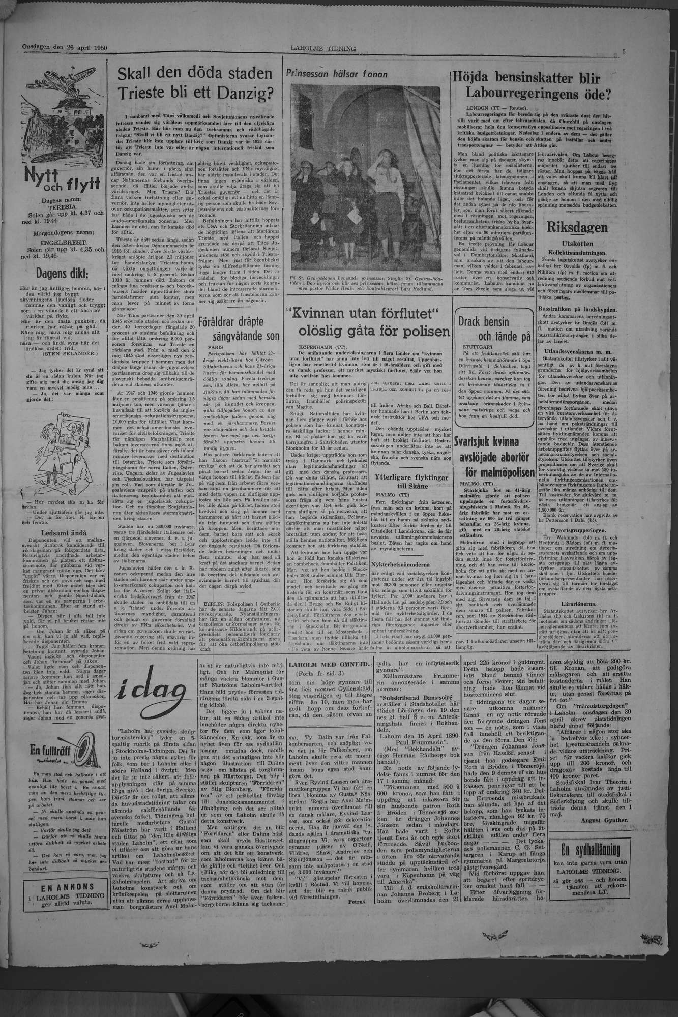 Laholms Tidning Onsdag 26 april 1950, sida 5