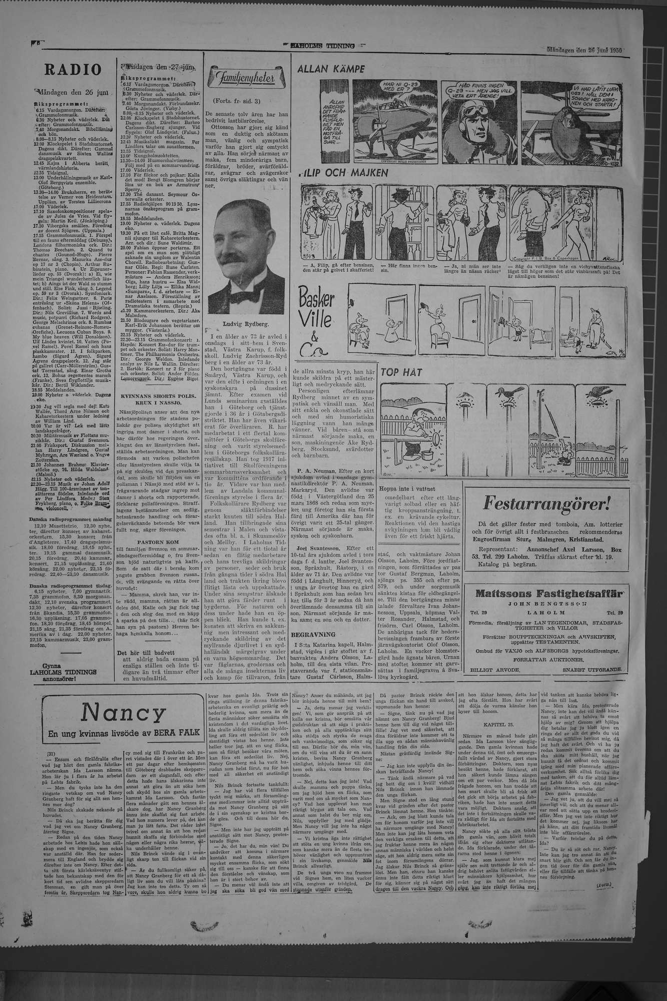 Laholms Tidning Måndag 26 juni 1950, sida 6