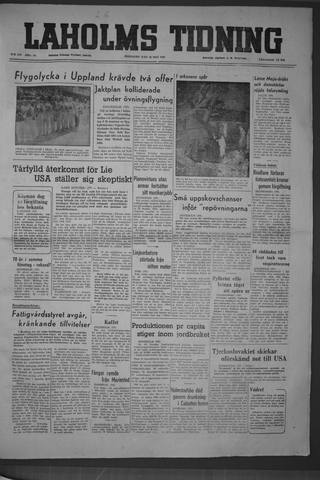 Förstasidan, Fredag 26 maj 1950