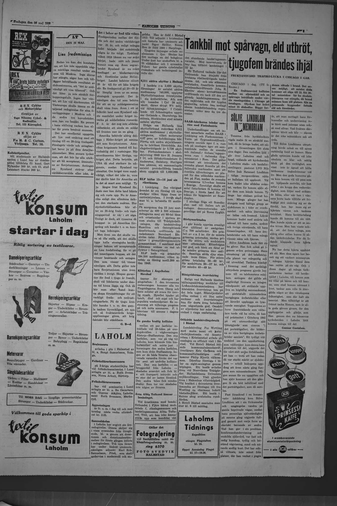 Laholms Tidning Fredag 26 maj 1950, sida 3