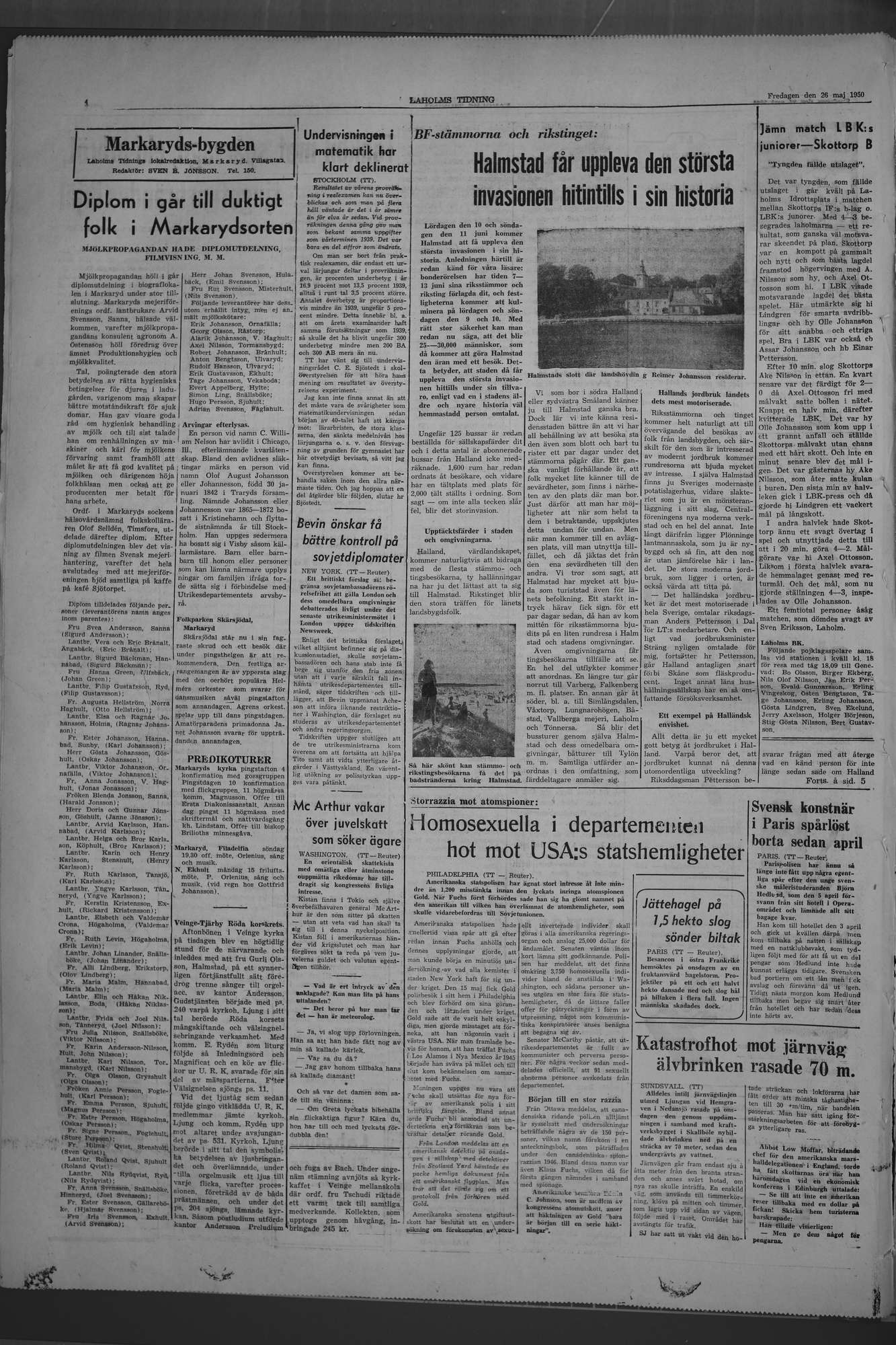 Laholms Tidning Fredag 26 maj 1950, sida 4