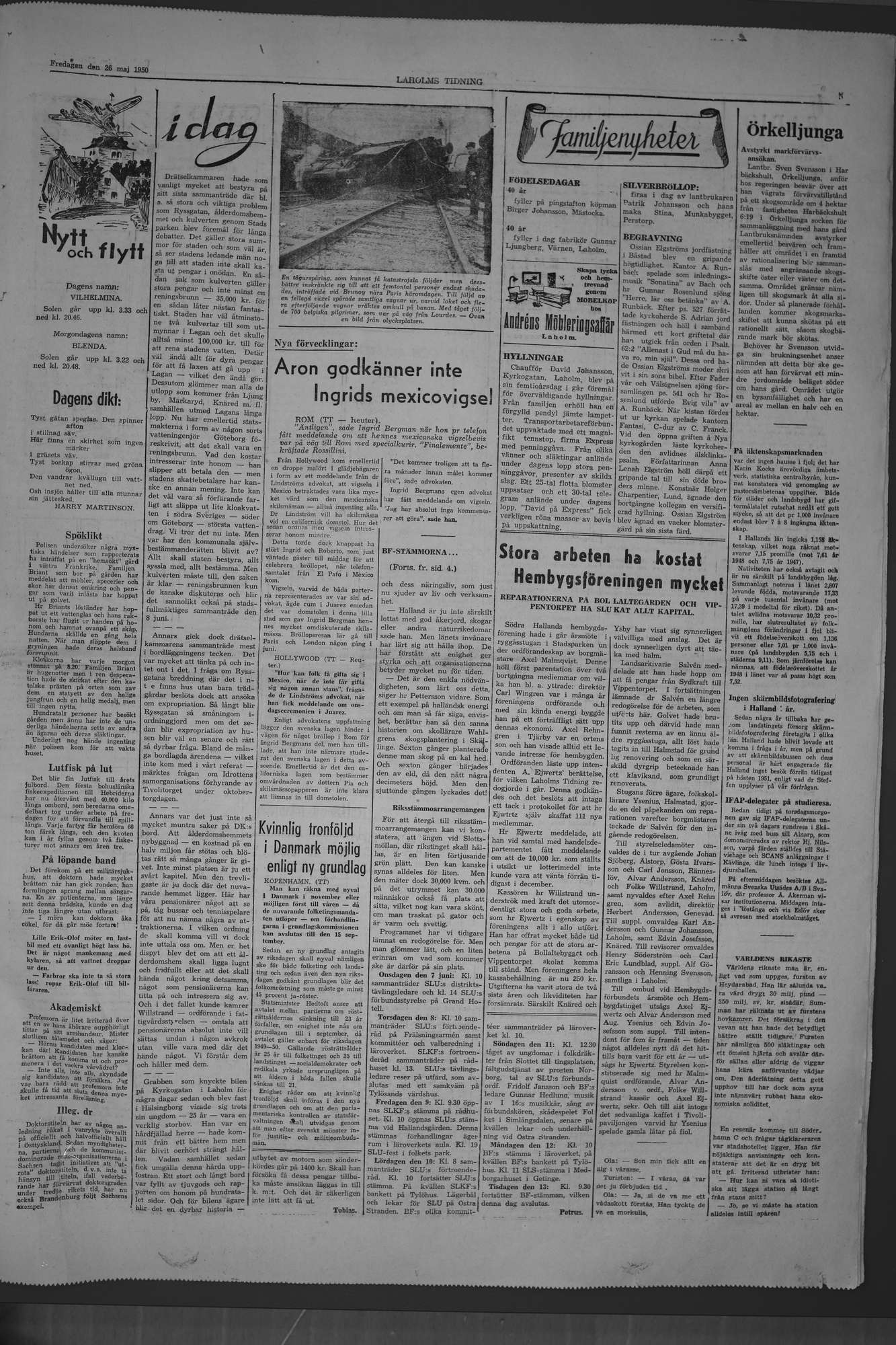 Laholms Tidning Fredag 26 maj 1950, sida 5