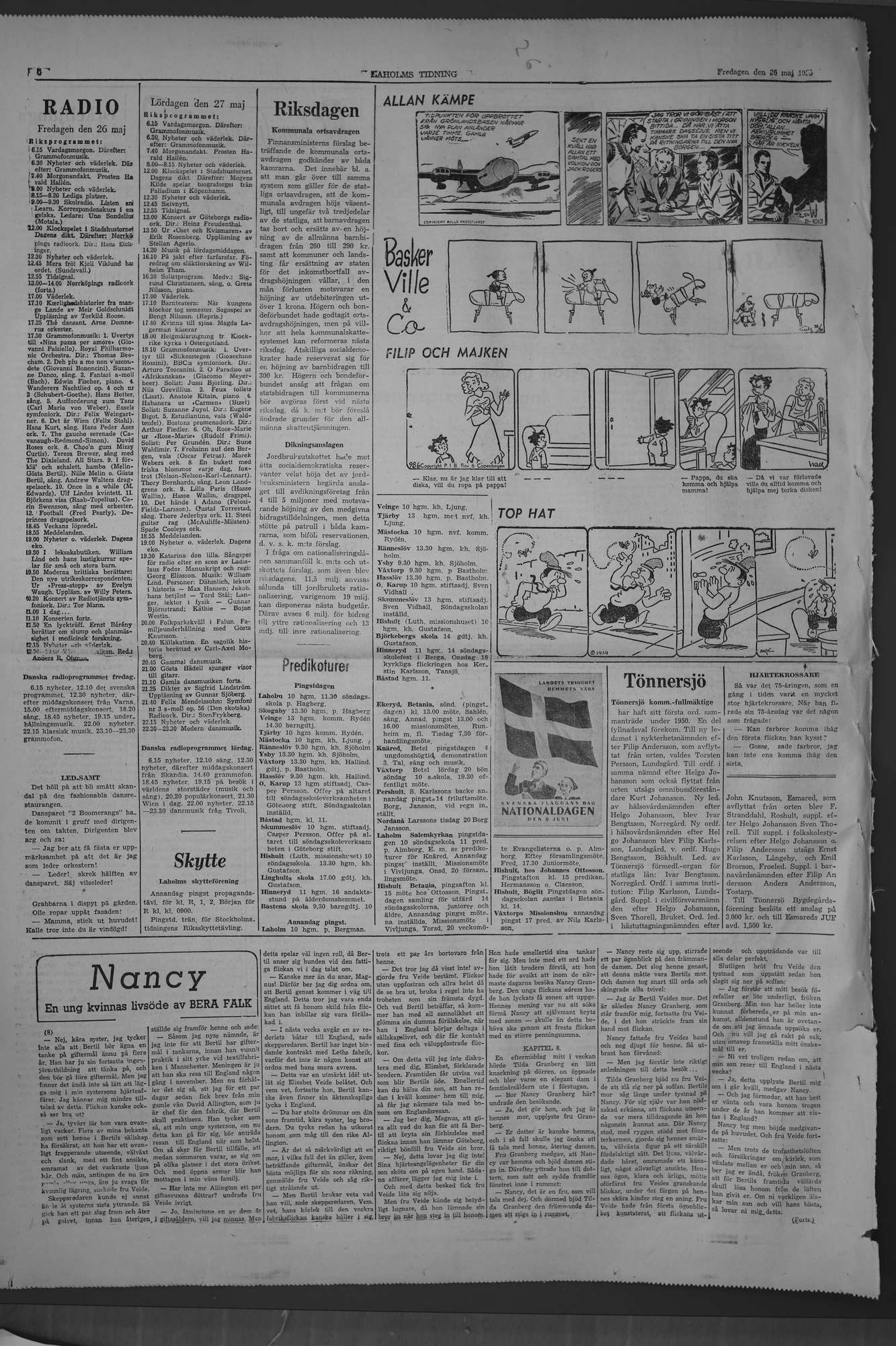 Laholms Tidning Fredag 26 maj 1950, sida 6