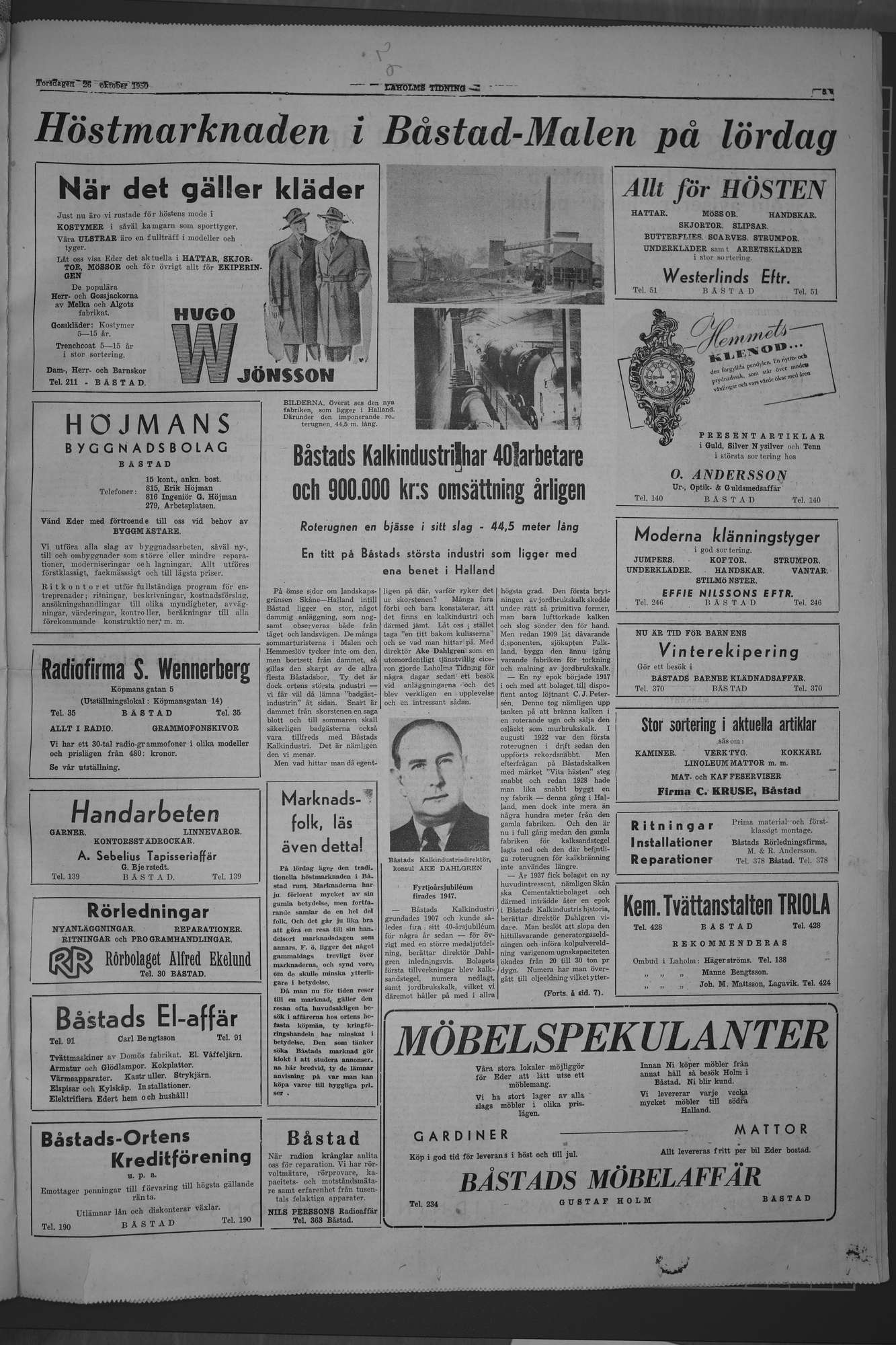 Laholms Tidning Torsdag 26 oktober 1950, sida 5