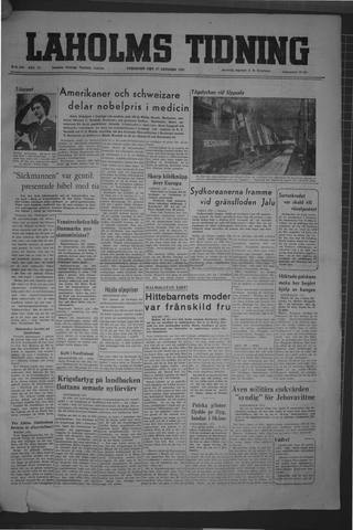 Förstasidan, Fredag 27 oktober 1950
