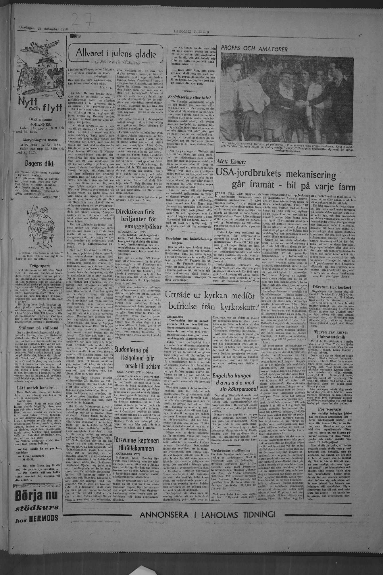Laholms Tidning Onsdag 27 december 1950, sida 7