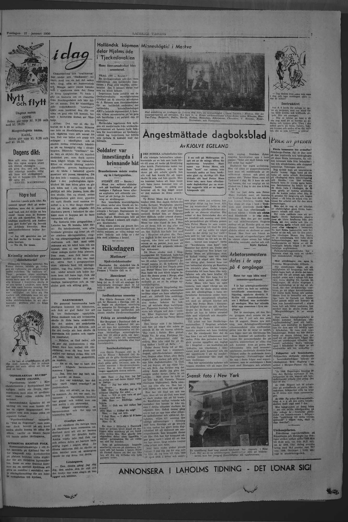 Laholms Tidning Fredag 27 januari 1950, sida 7