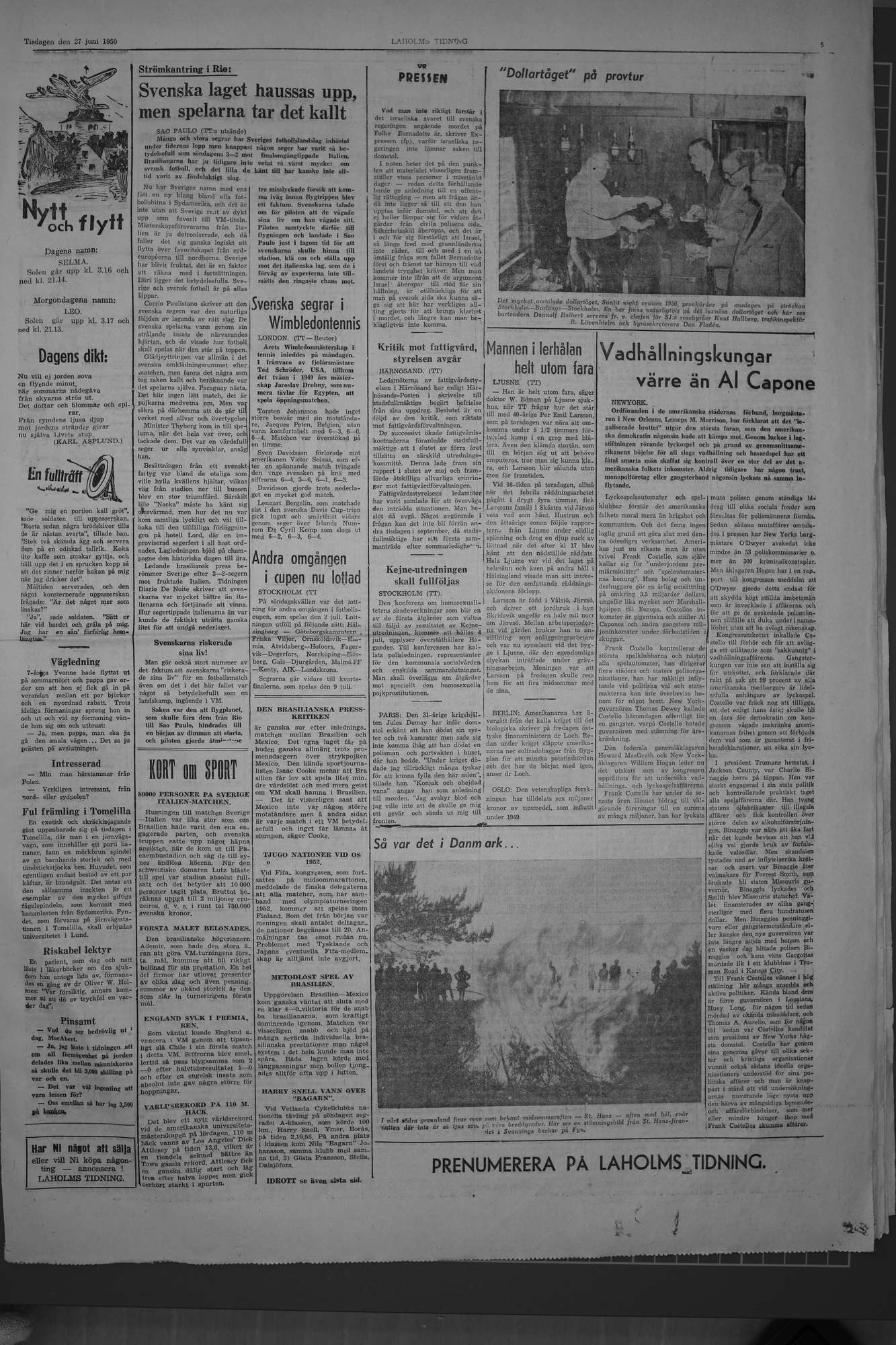 Laholms Tidning Tisdag 27 juni 1950, sida 5