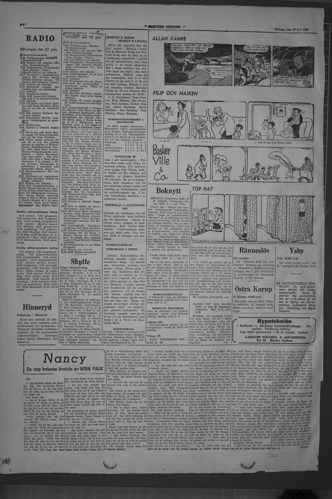 Laholms Tidning Tisdag 27 juni 1950, sida 6