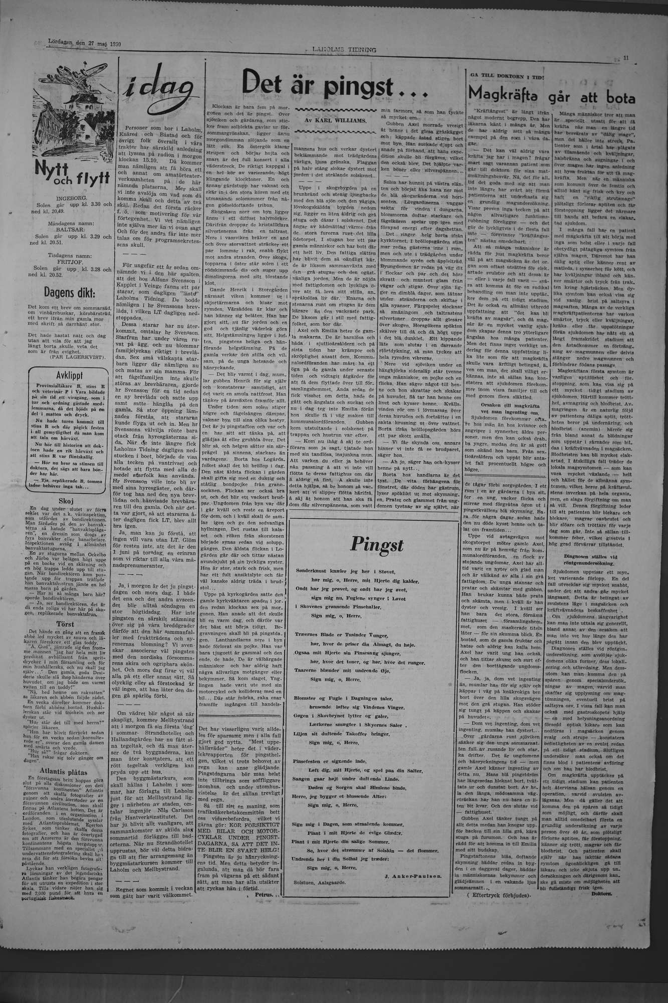 Laholms Tidning Lördag 27 maj 1950, sida 5