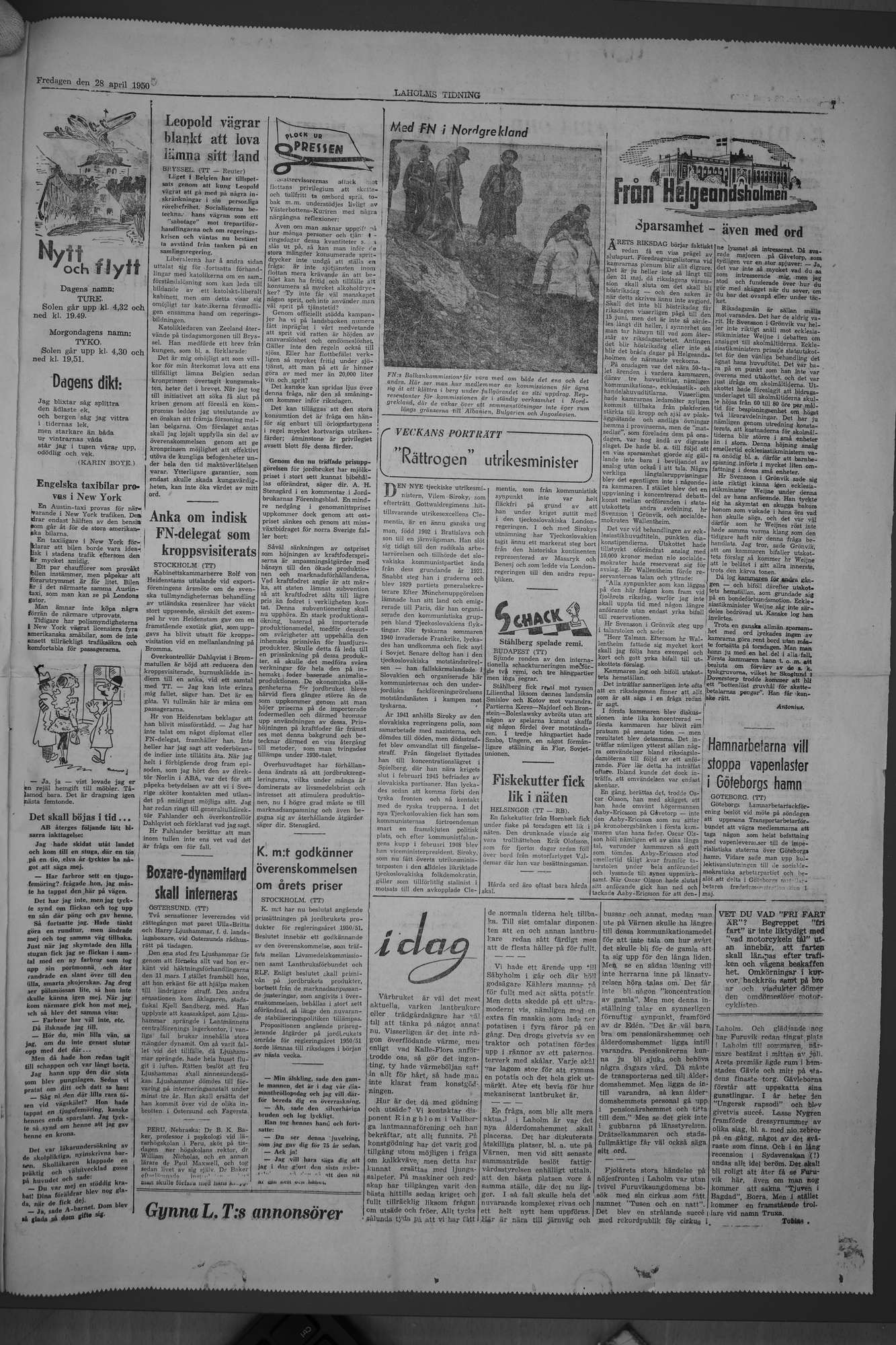 Laholms Tidning Fredag 28 april 1950, sida 7