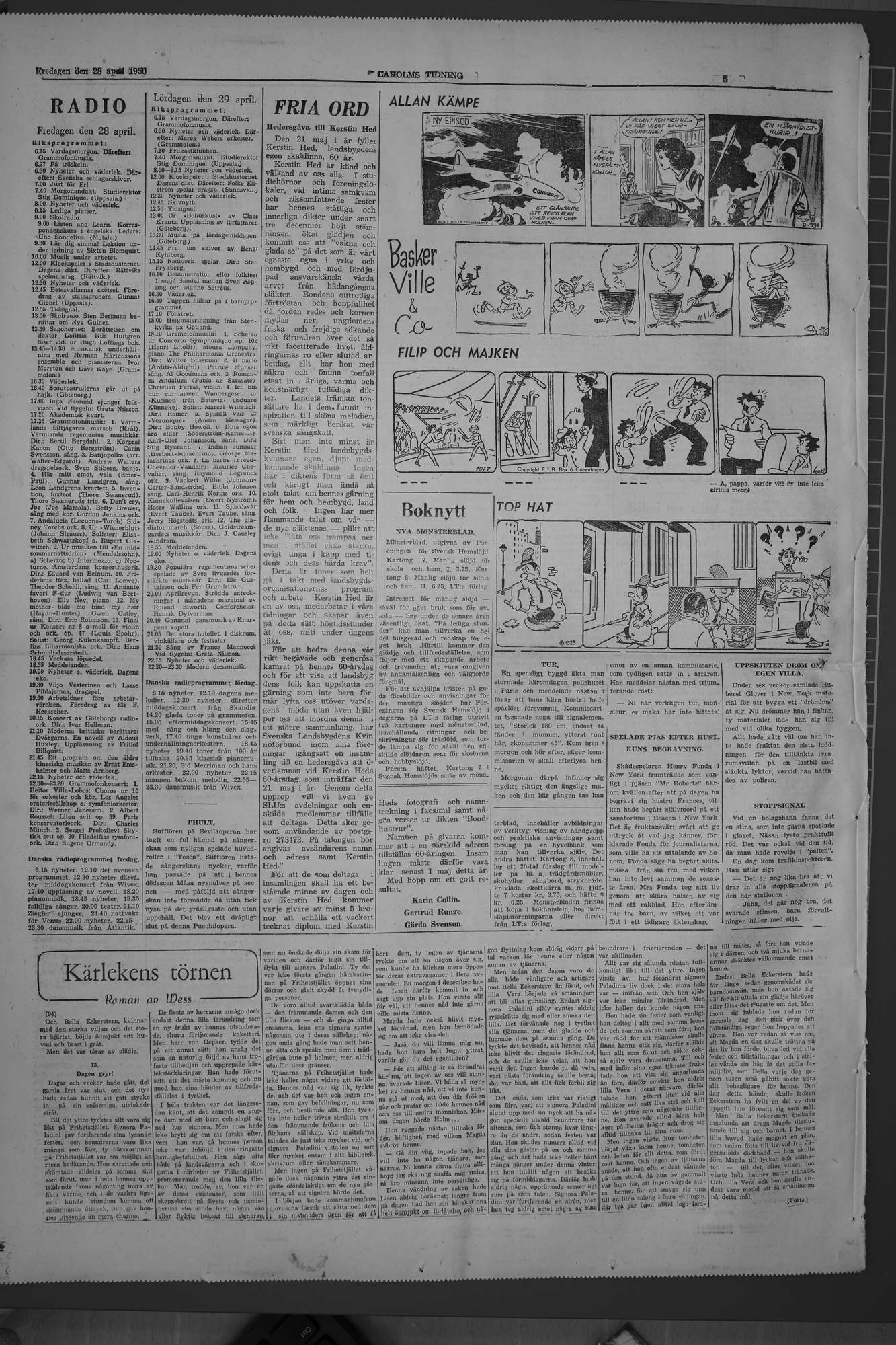 Laholms Tidning Fredag 28 april 1950, sida 8