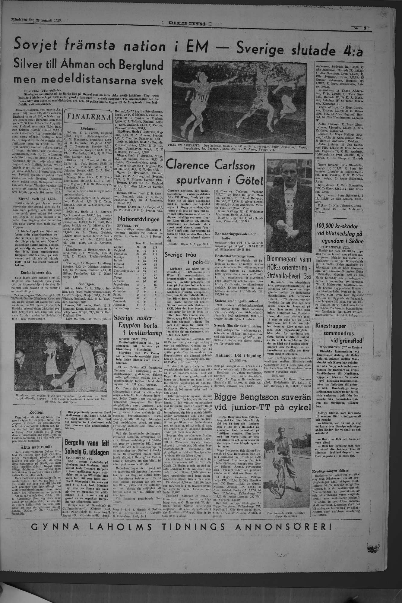 Laholms Tidning Måndag 28 augusti 1950, sida 5