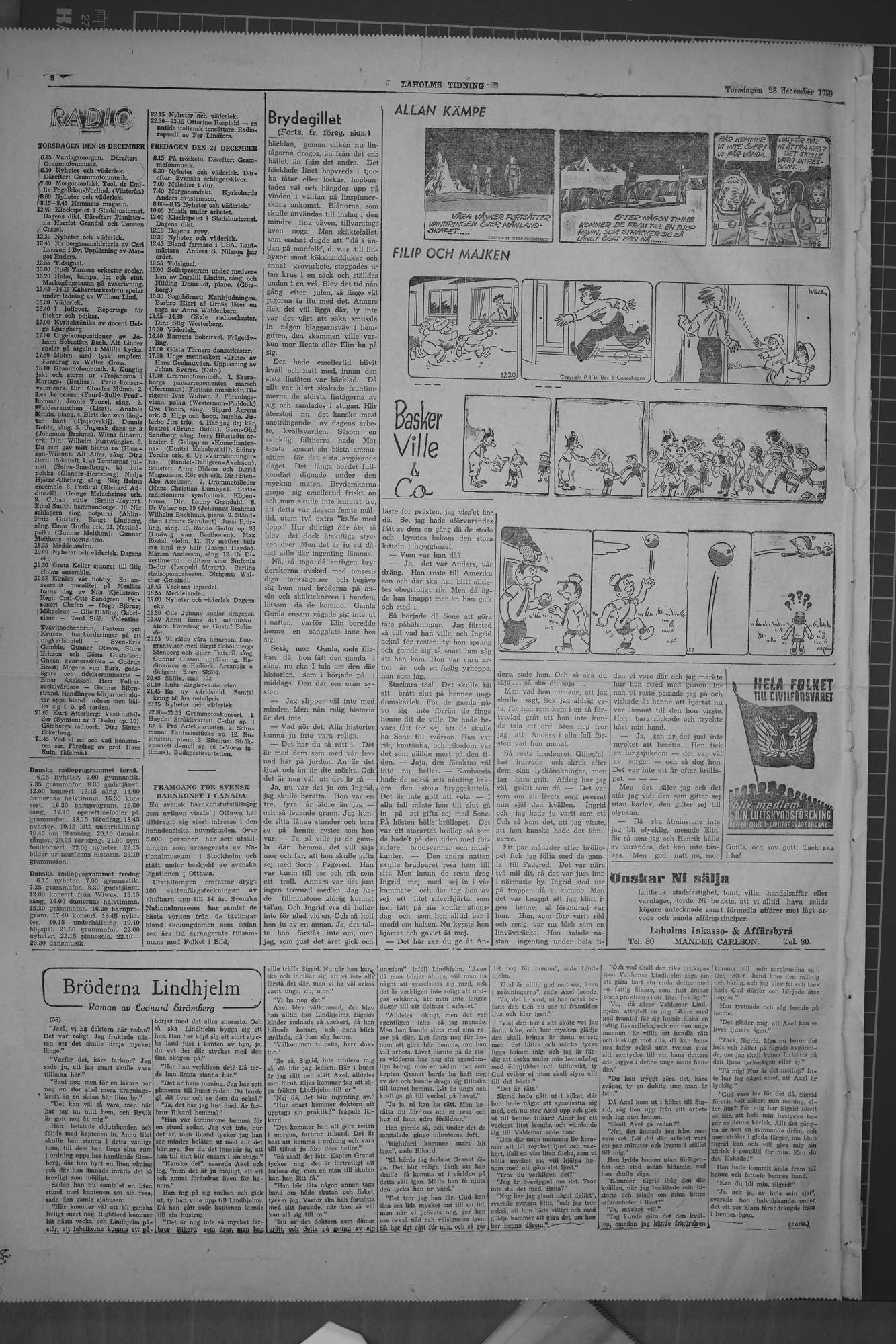 Laholms Tidning Torsdag 28 december 1950, sida 8