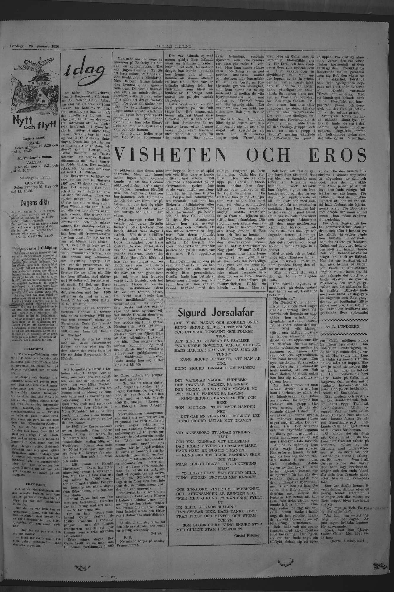 Laholms Tidning Lördag 28 januari 1950, sida 7