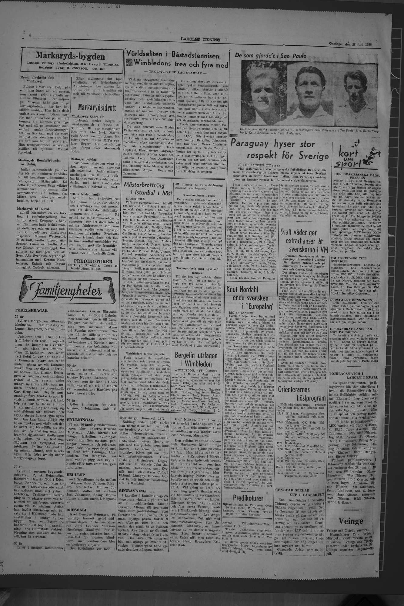 Laholms Tidning Onsdag 28 juni 1950, sida 4