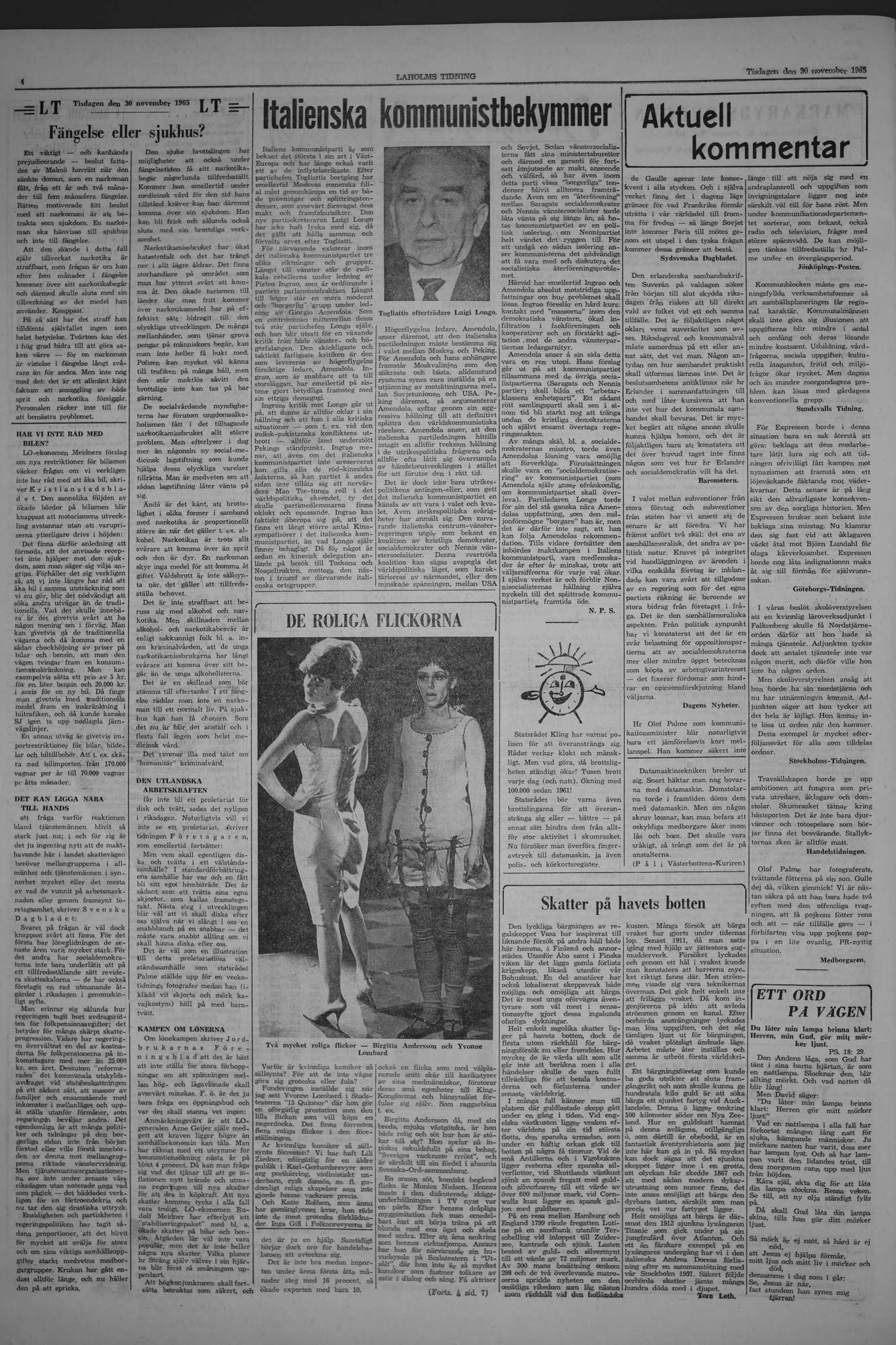 Laholms Tidning Tisdag 30 november 1965, sida 4